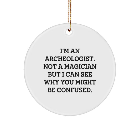 Archeologist Circle Ornament Keepsake for Him Christmas Gift - Image 1