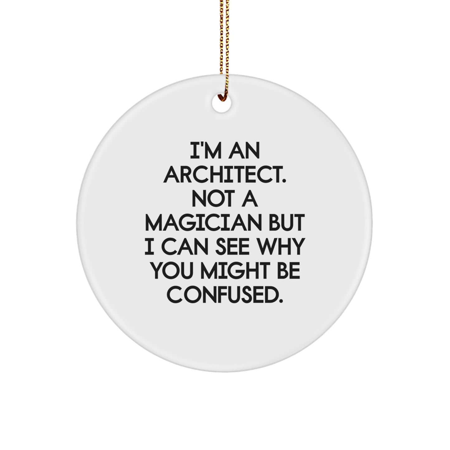 Architect Circle Ornament Idea for Coworkers Christmas Unique Gift - Image 1