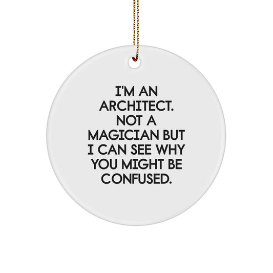 Architect Circle Ornament Idea for Coworkers Christmas Unique Gift - Image 1