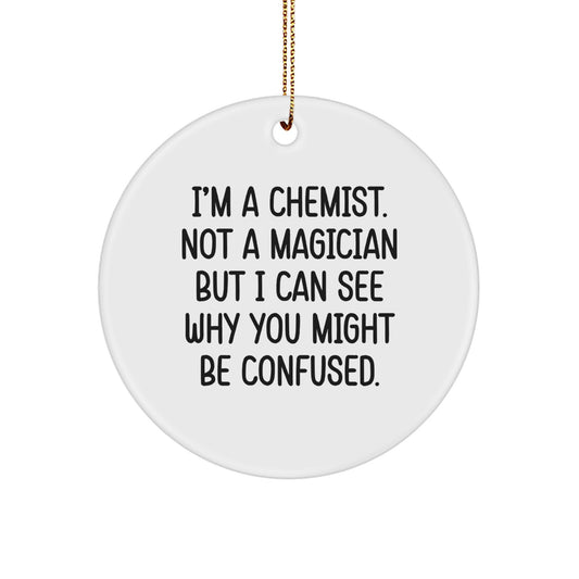 Chemist Circle Ornament Gift for Coworkers Idea Christmas Holiday - Image 1
