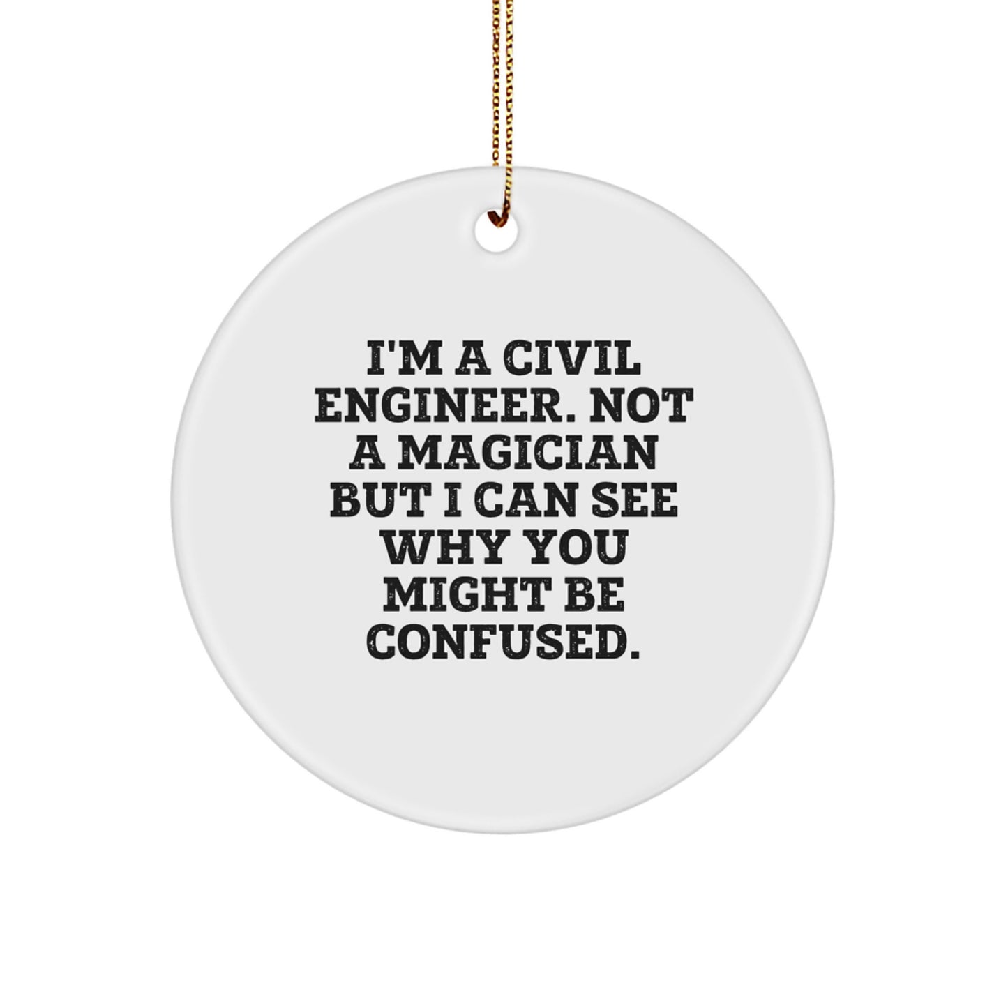 Civil Engineer Keepsake Christmas Ornament for Him Gift - Image 1