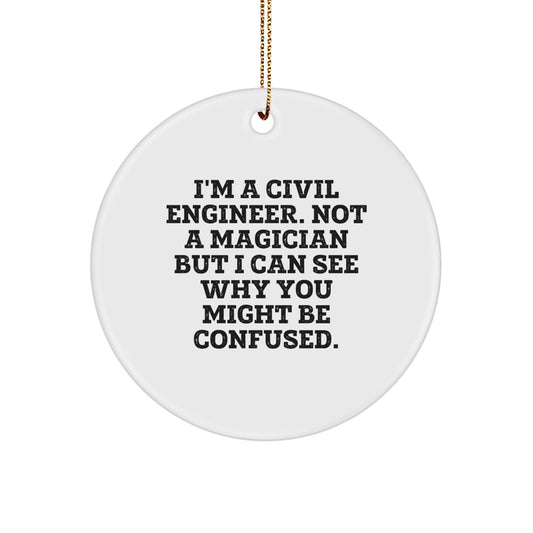 Civil Engineer Keepsake Christmas Ornament for Him Gift - Image 1