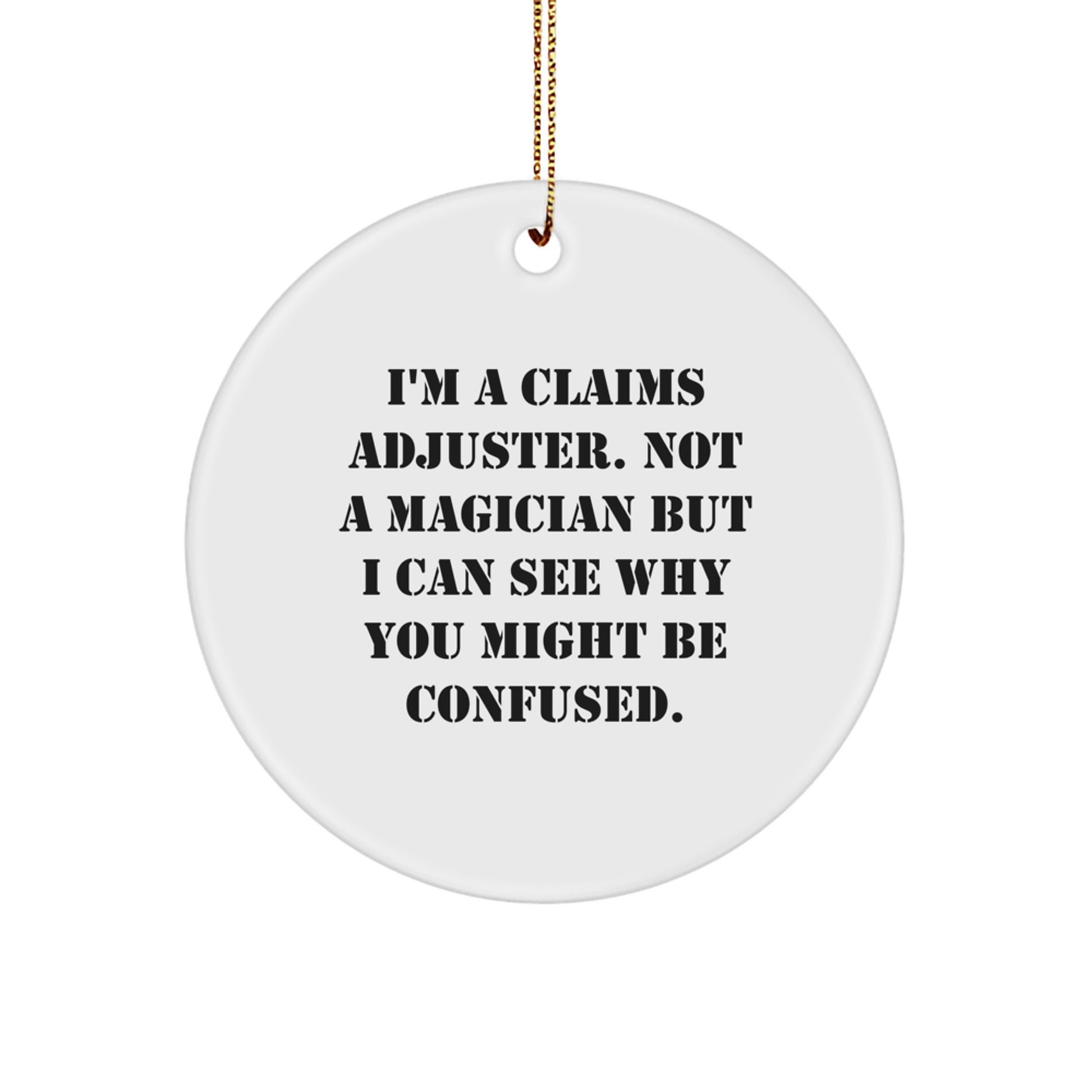 Durable MDF Claims Adjuster Christmas Ornament Idea for Coworkers Gift - Image 1