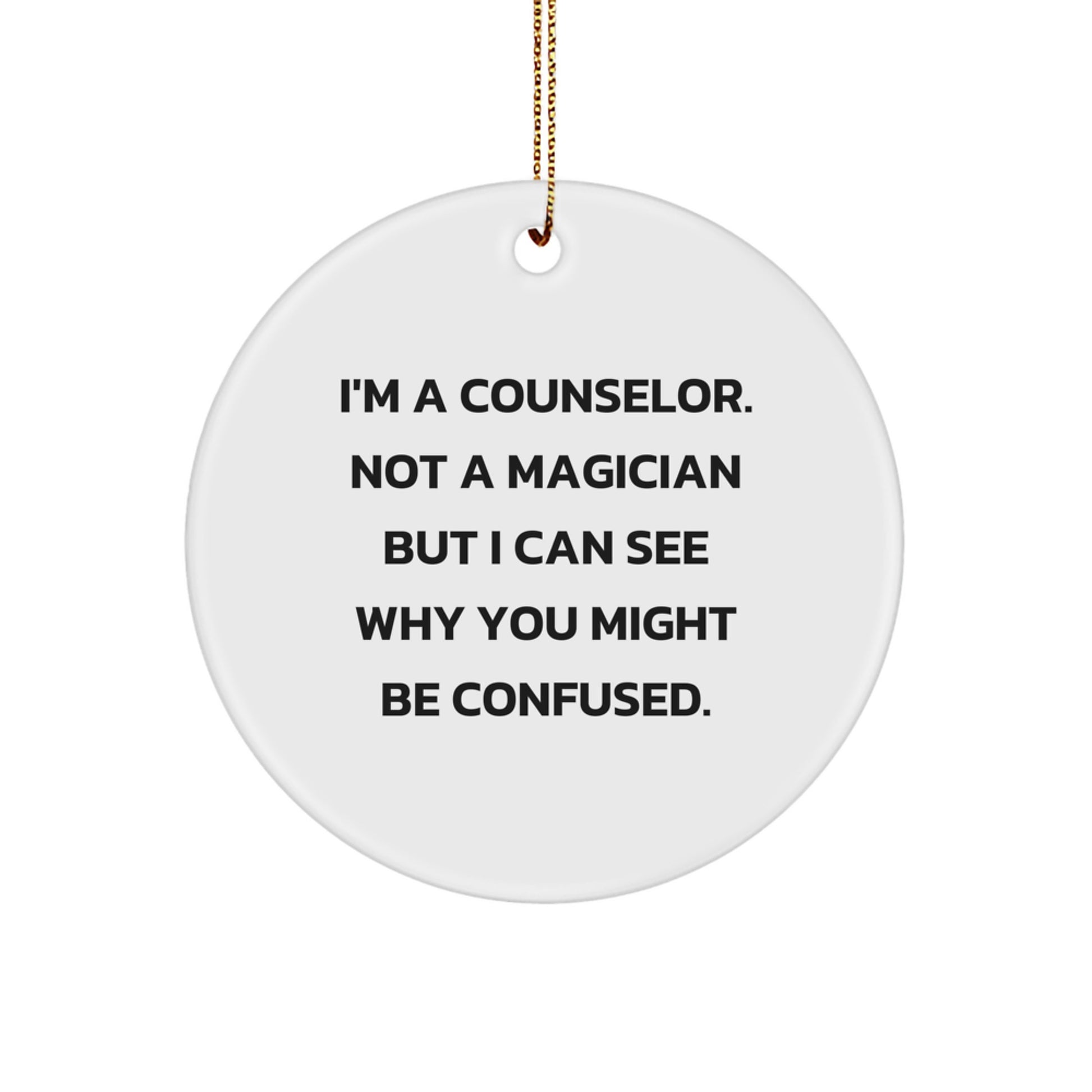 Cute Counselor Gifts for Coworkers Men Friends Family - Christmas Unique Ornaments for Home Office Desk - Image 1