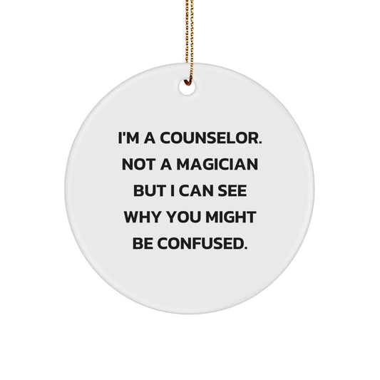 Cute Counselor Gifts for Coworkers Men Friends Family - Christmas Unique Ornaments for Home Office Desk - Image 1