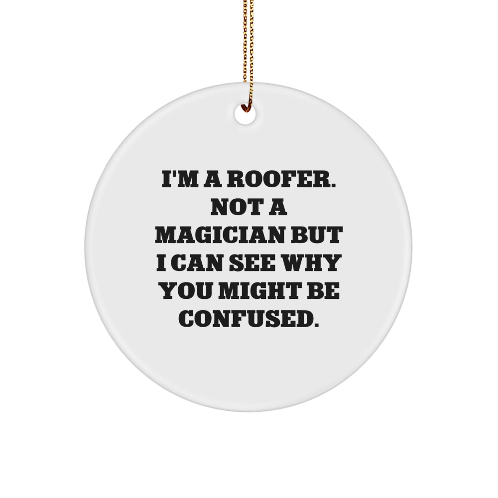 Christmas Gift for Her Present Roofer Circle Ornament Keepsake - Image 1