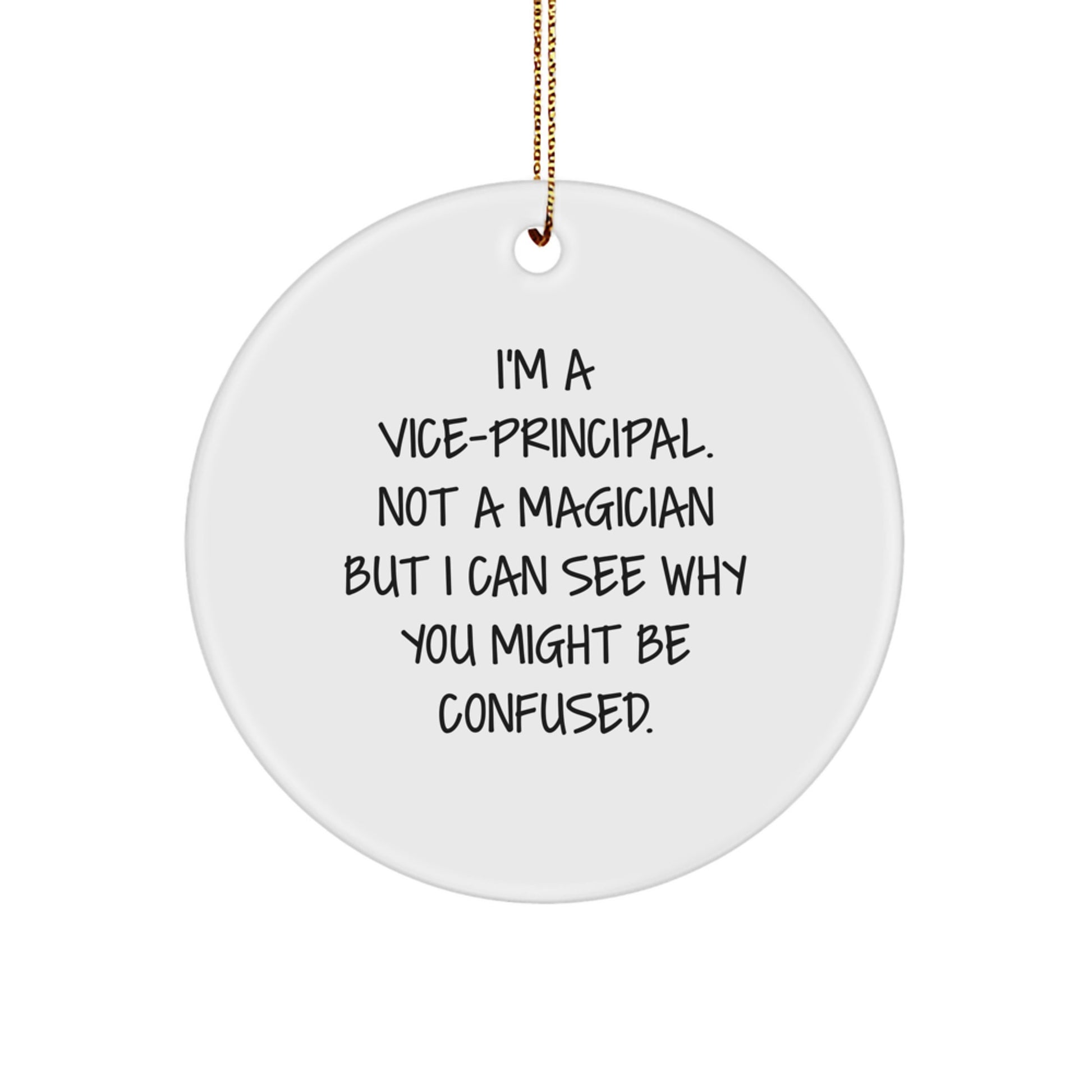 Funny Vice-principal Gifts from Friends, Christmas Unique Circle Ornaments for Vice-principal's Office, I'm A Vice-principal. Not A Magician But I Can See Why You Might Be Confused. Decorations - Image 1
