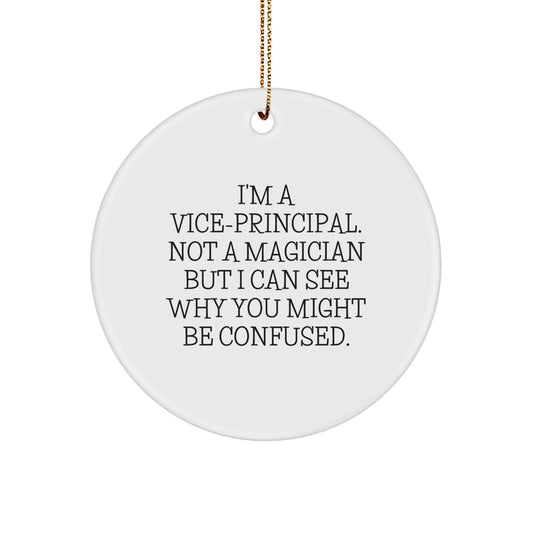 Funny Vice-principal Gifts from Friends, Vice-principal Christmas Unique Ornaments Circle for Vice-principal Men Women Coworkers - Image 1