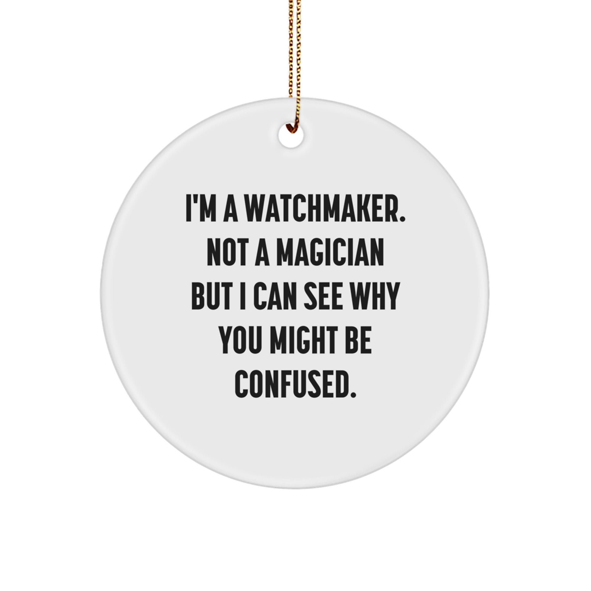 Christmas Gift for Her Watchmaker Circle Ornament Keepsake Present - Image 1