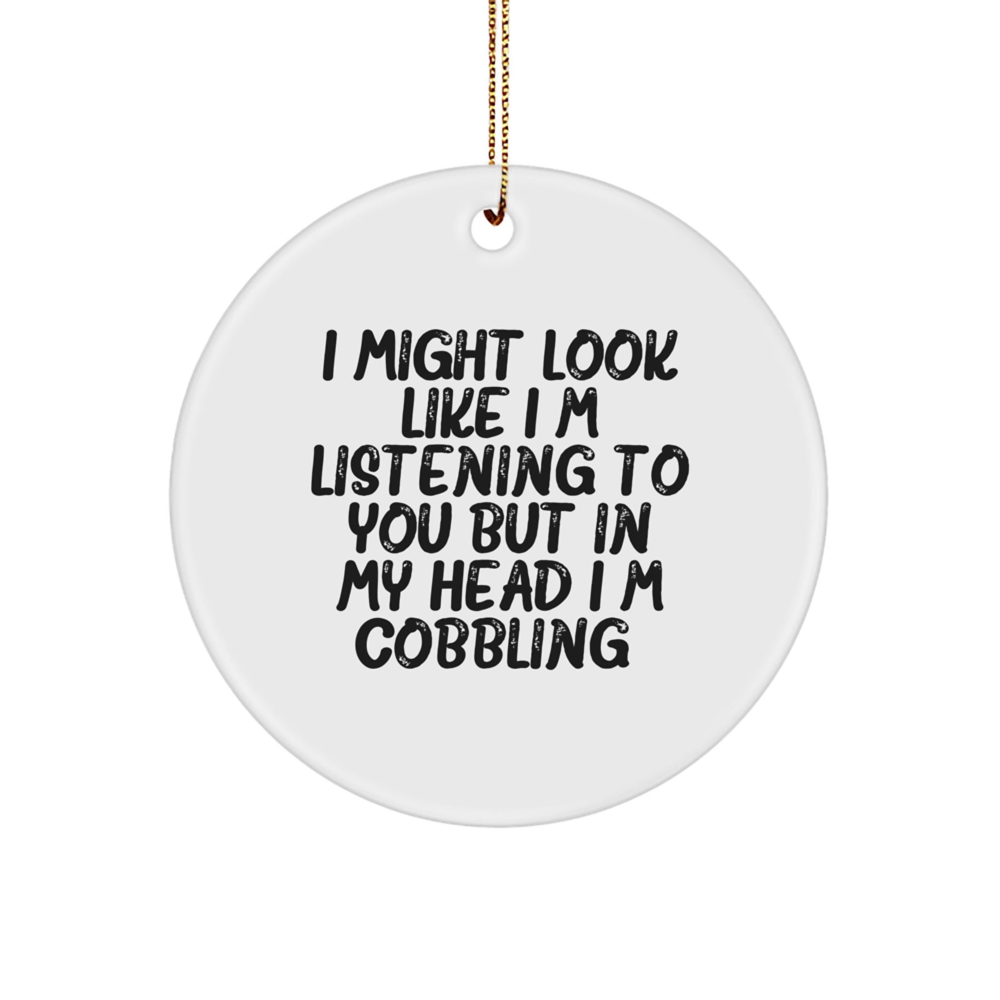 Witty Cobbling Circle Ornament for Roommates Memento Christmas Unique Gift - Image 1