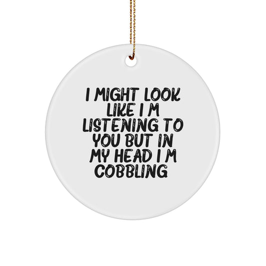 Witty Cobbling Circle Ornament for Roommates Memento Christmas Unique Gift - Image 1