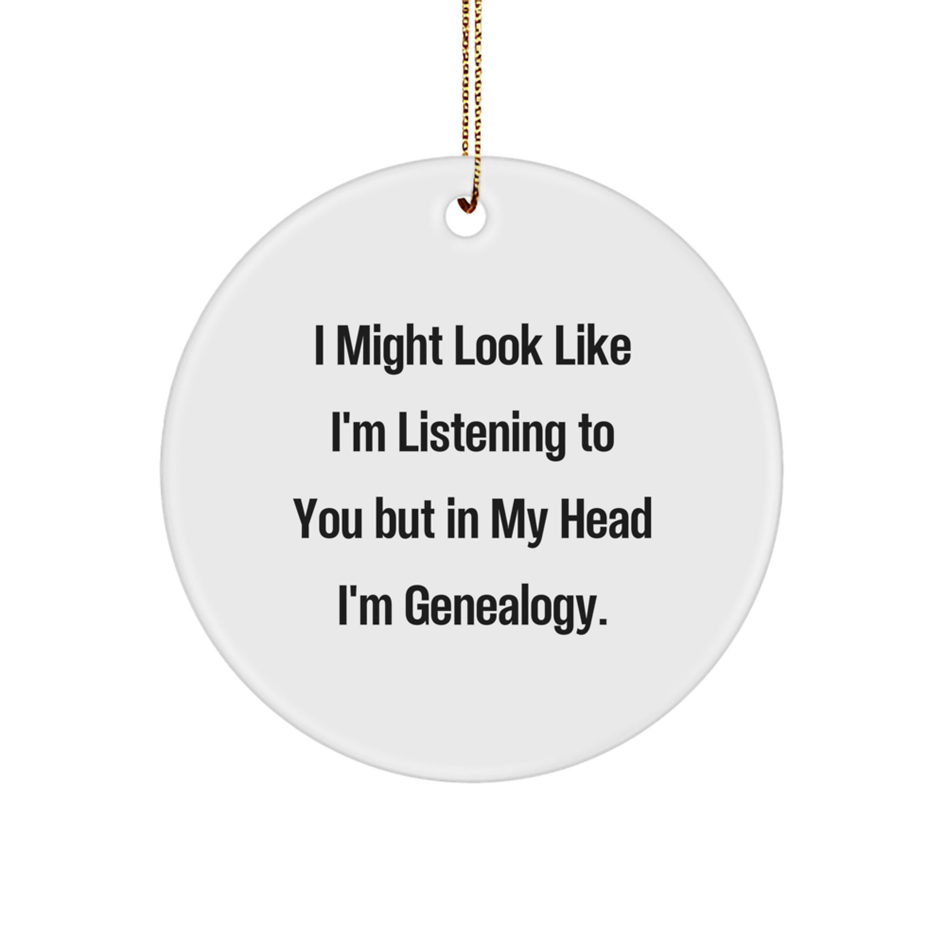 Witty Genealogy Circle Ornament for Friends Christmas Gift - Image 1