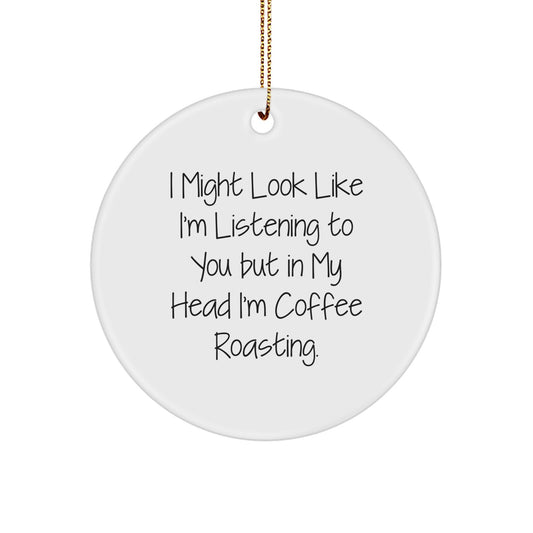 Coffee Roasting Circle Ornament for Roommates Memento Christmas Gift - Image 1