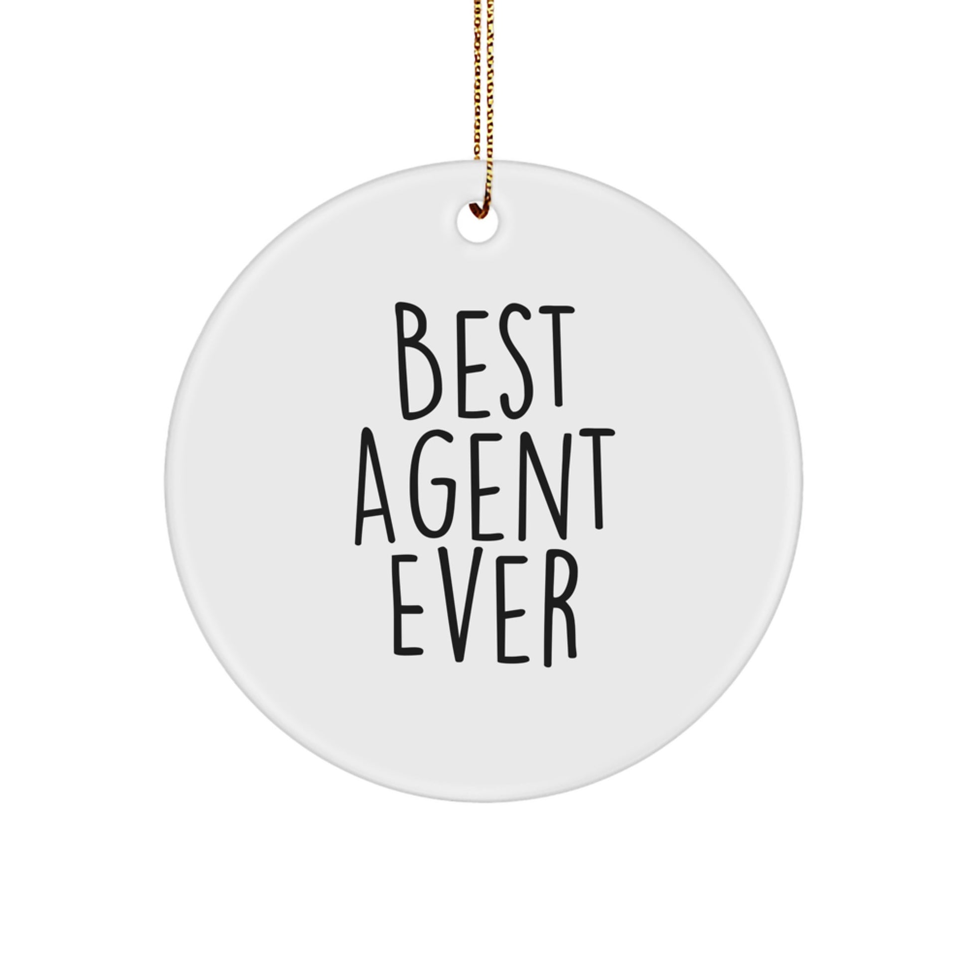 Funny Agent Gifts from Friends for Best Agent Ever Christmas Unique Circle Ornament, Agent Agent Circle Ornaments, Agent Agent Gift - Image 1