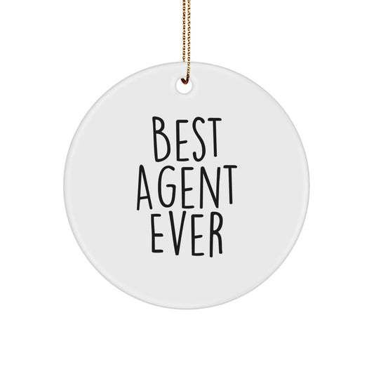 Funny Agent Gifts from Friends for Best Agent Ever Christmas Unique Circle Ornament, Agent Agent Circle Ornaments, Agent Agent Gift - Image 1