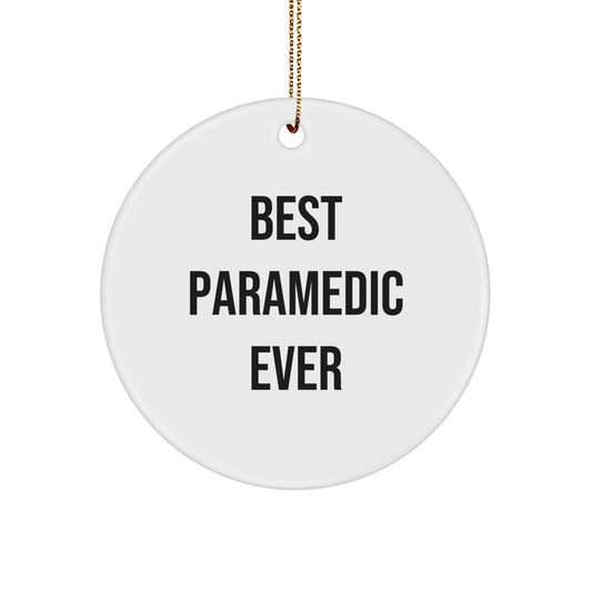 Funny Rescue Worker Christmas Unique Gifts from Family for Best Rescue Worker Ever Circle Ornament - Image 1