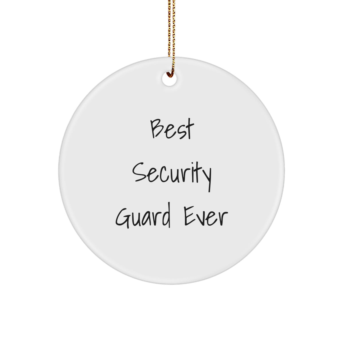 White MDF Christmas Ornament for Coworker Gift Best Security Guard Ever - Image 1