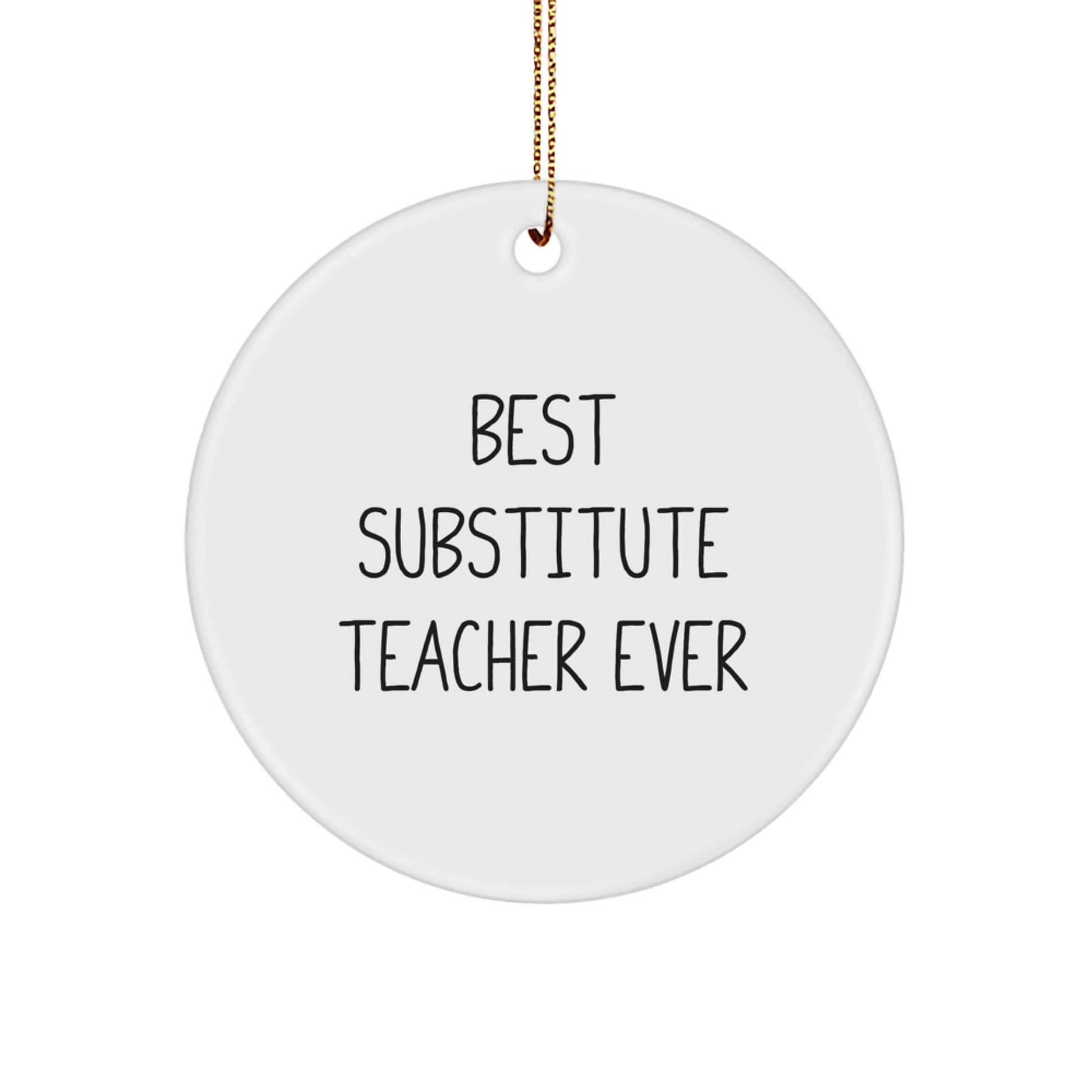 Funny Substitute Teacher Gifts from Men to Best Substitute Teacher Ever Circle Ornament - Christmas Unique Gift for Substitute Teacher - Image 1