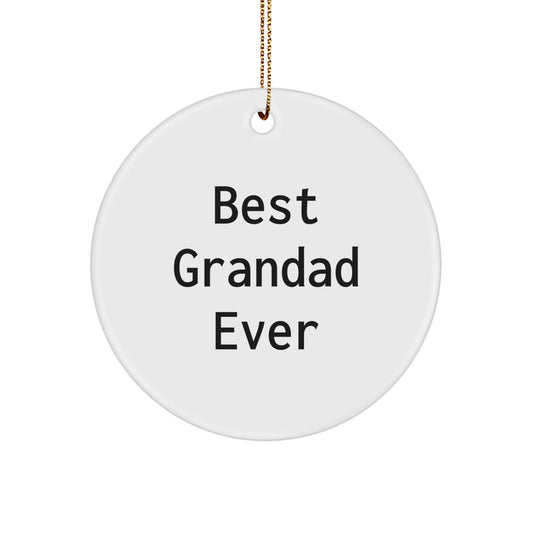 Christmas Gift for Her Grandad Keepsake Ornament White Best Grandad Ever - Image 1