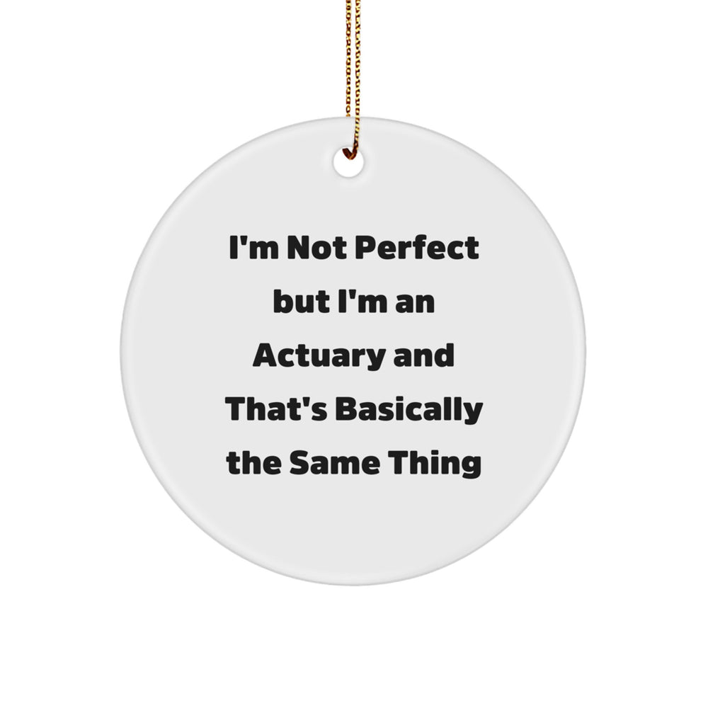 Funny Actuary Gifts for Christmas - Quote Circle Ornament, Gifts from Friends to Actuaries, Perfect for Actuary Women and Men - Image 1