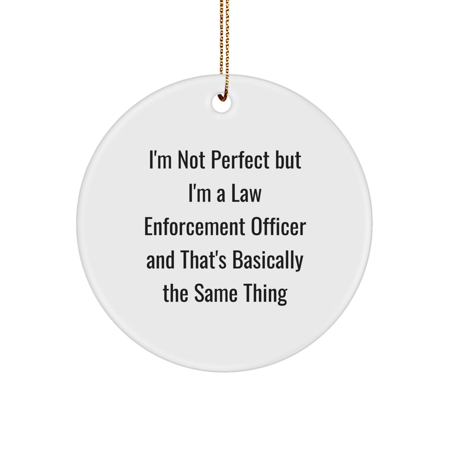 Law Enforcement Officer Circle Ornament for Coworkers Christmas Gift - Image 1