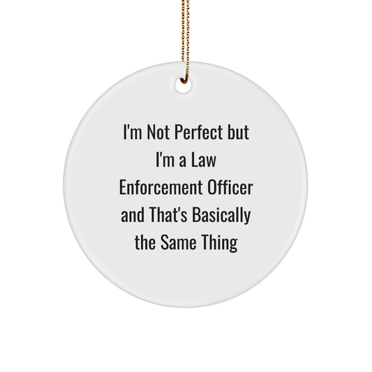 Law Enforcement Officer Circle Ornament for Coworkers Christmas Gift - Image 1
