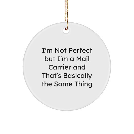 Mail Carrier Circle Christmas Ornament Idea for Coworkers Gift - Image 1