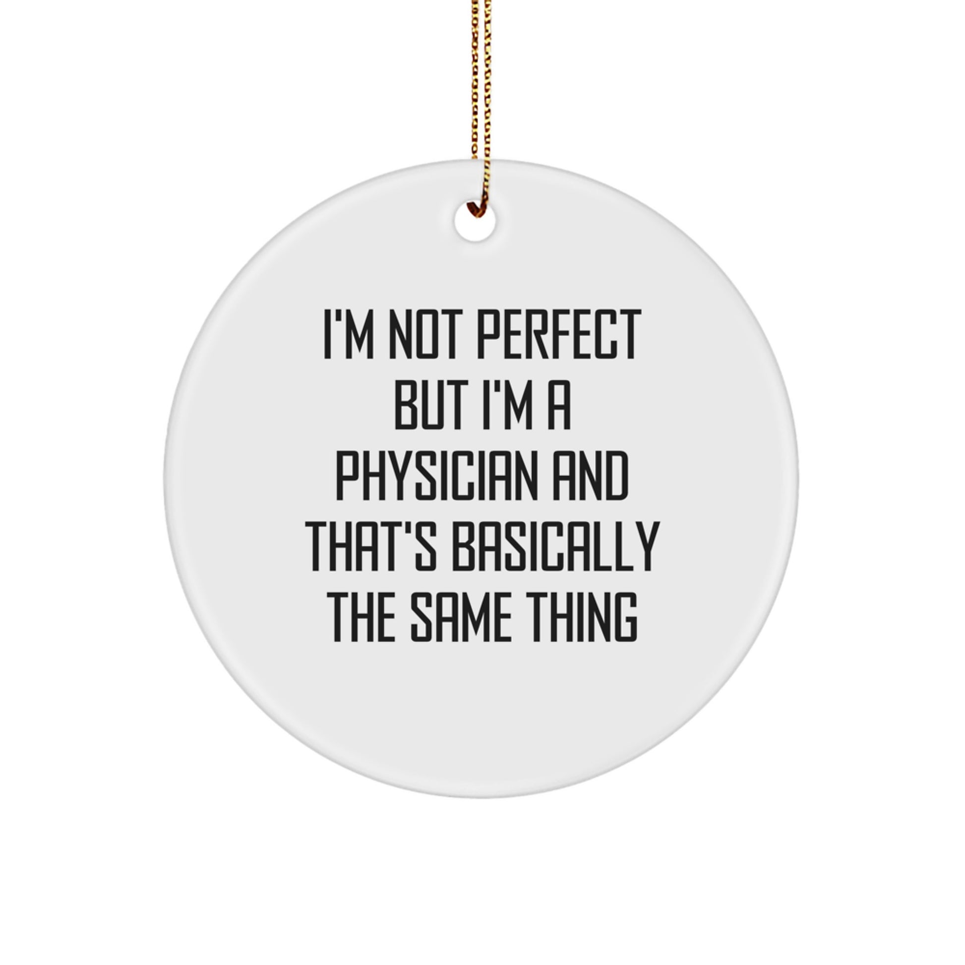 Christmas Gift for Her Physician Circle Ornament Present with Quote - Image 1