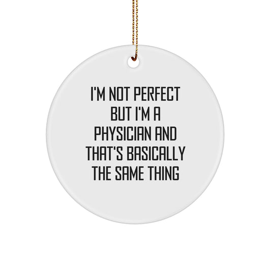 Christmas Gift for Her Physician Circle Ornament Present with Quote - Image 1