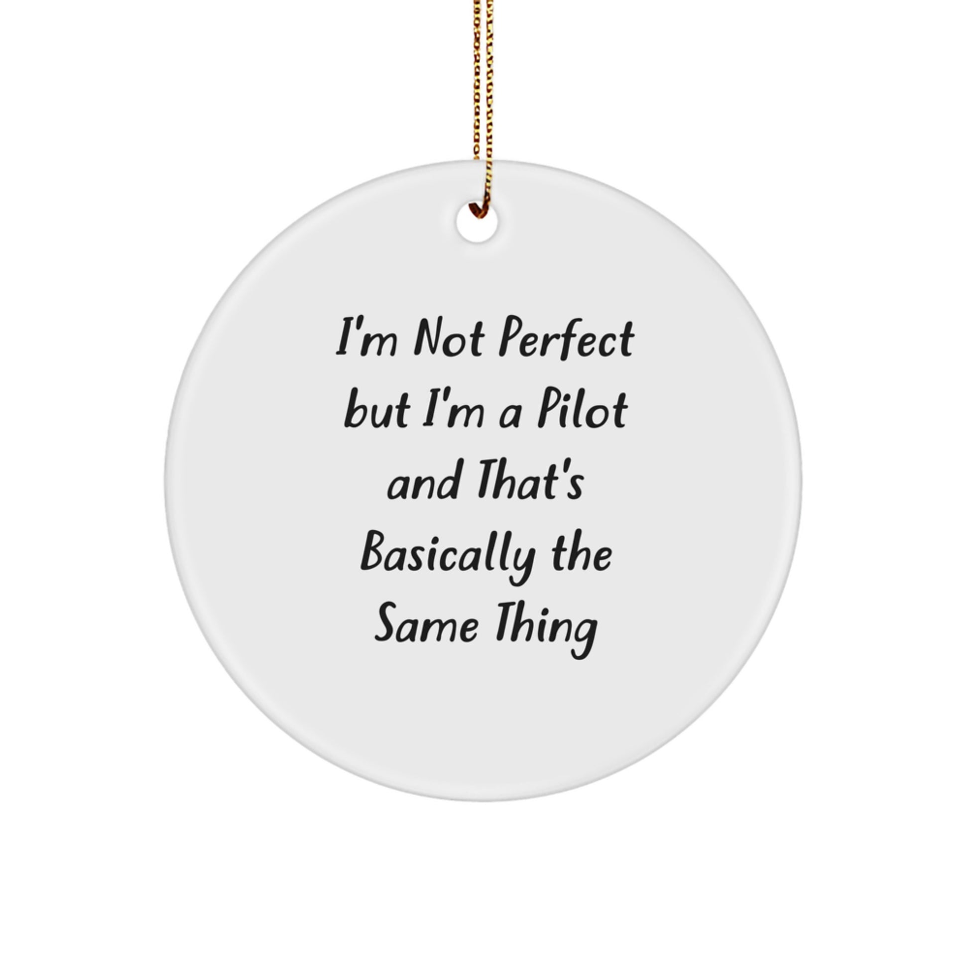 Favorite Pilot Circle Ornament Christmas Gift for Kids - Image 1