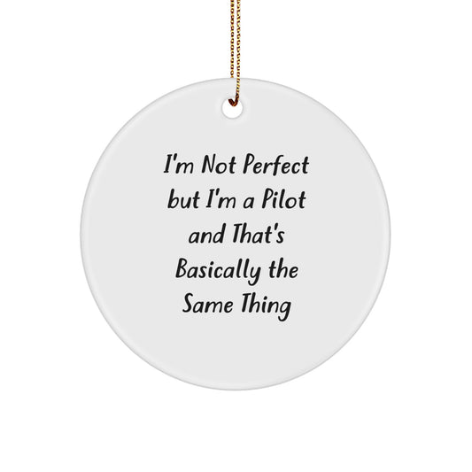 Favorite Pilot Circle Ornament Christmas Gift for Kids - Image 1