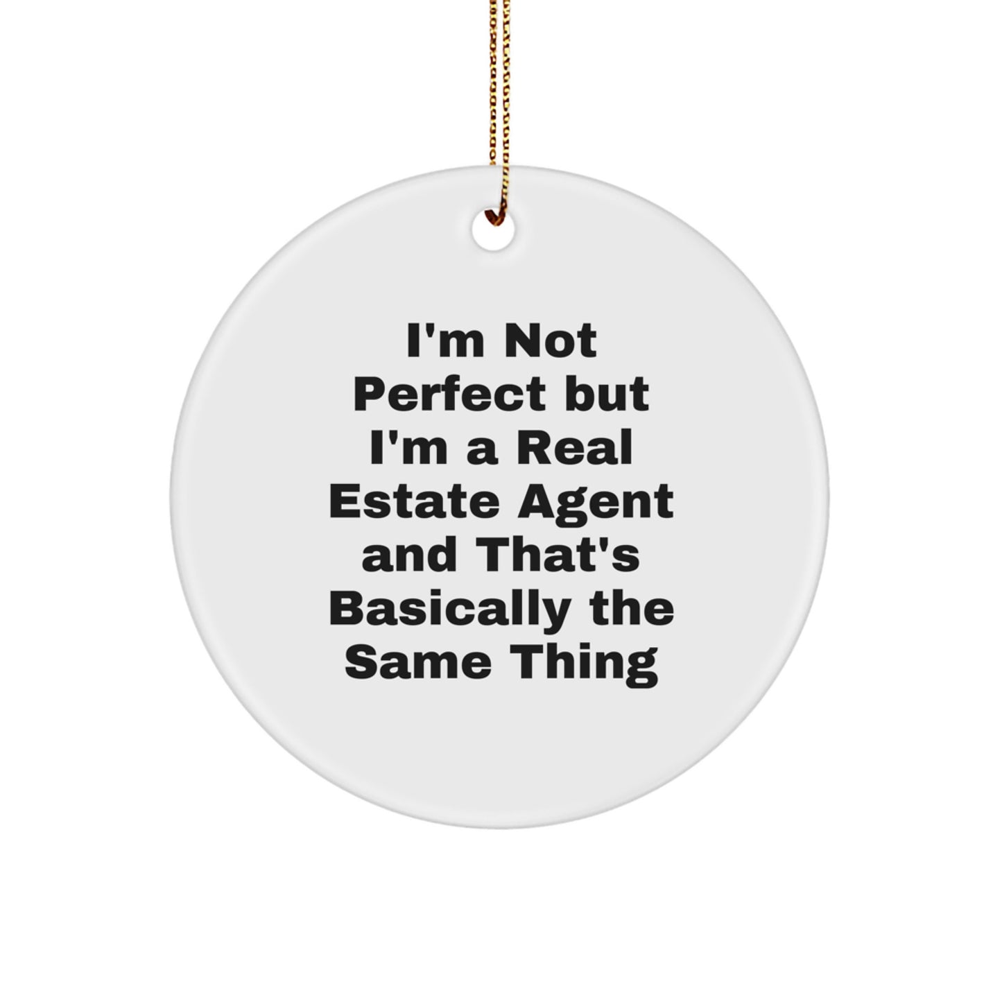 Real Estate Agent Circle Ornament for Coworkers Idea Christmas Gift - Image 1