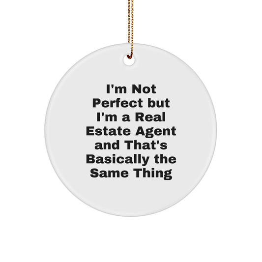 Real Estate Agent Circle Ornament for Coworkers Idea Christmas Gift - Image 1