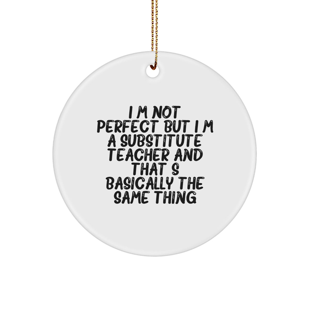Christmas Gift for Her Substitute Teacher Circle Ornament Present - Image 1