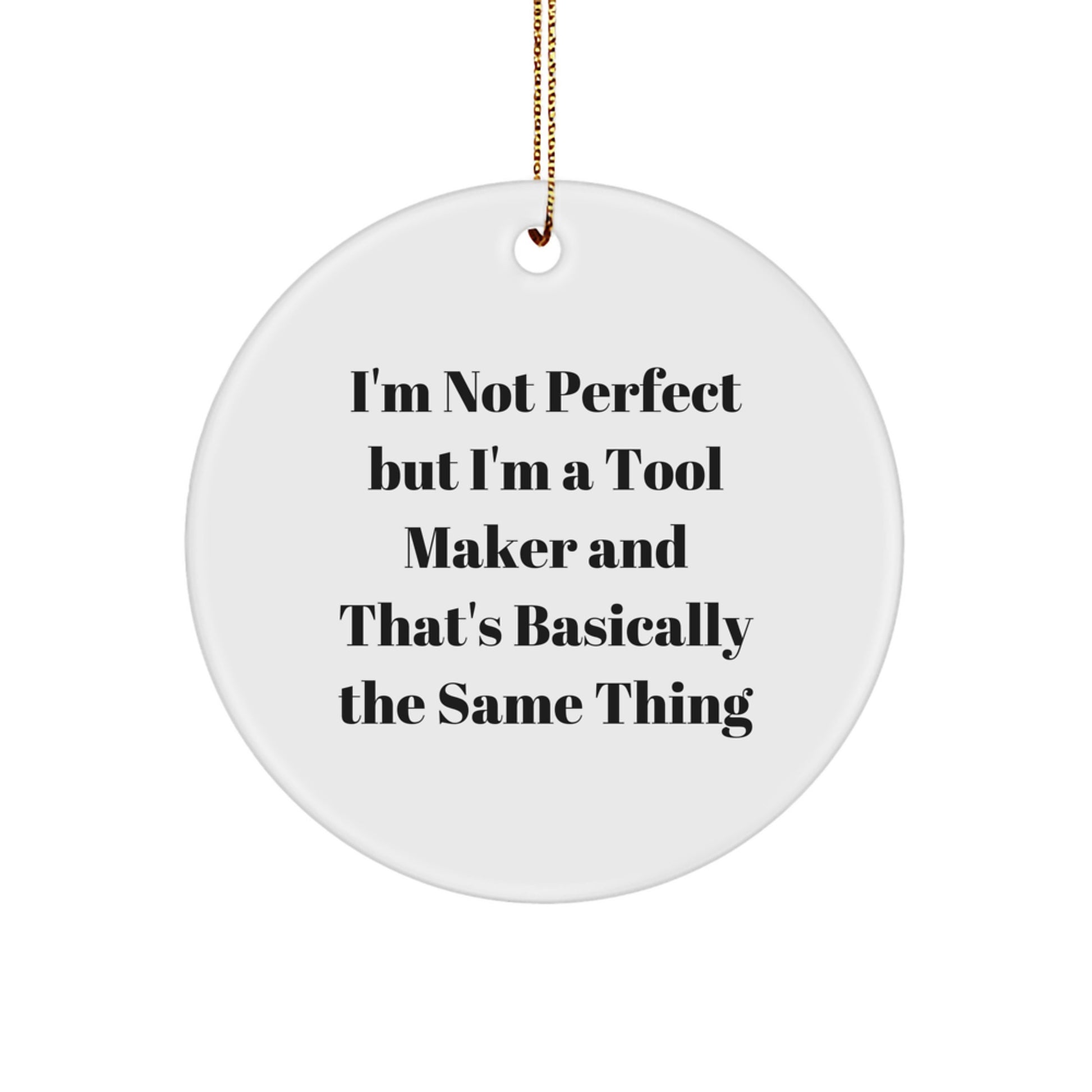 Christmas Gift for Teens Surprise Tool Maker White Circle Ornament - Image 1