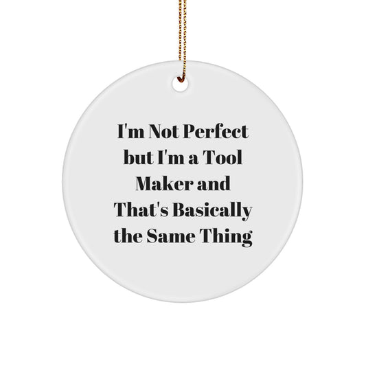 Christmas Gift for Teens Surprise Tool Maker White Circle Ornament - Image 1