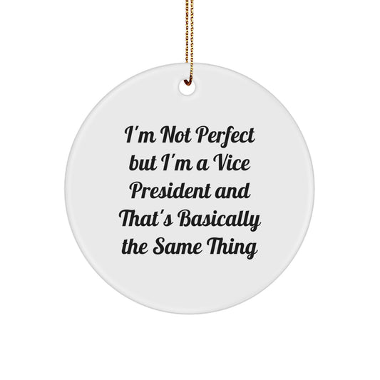Christmas Gift for Teens Vice President Surprise White Ornament - Image 1
