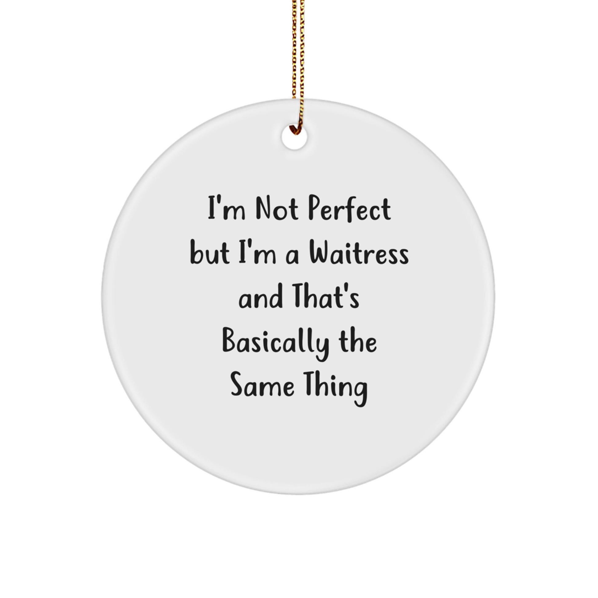 Cheerful Waitress Circle Ornament for Roommates Memento Christmas Gift - Image 1