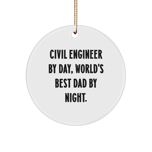 Civil Engineer Keepsake Christmas Ornament for Him Tree Holiday Gift - Image 1