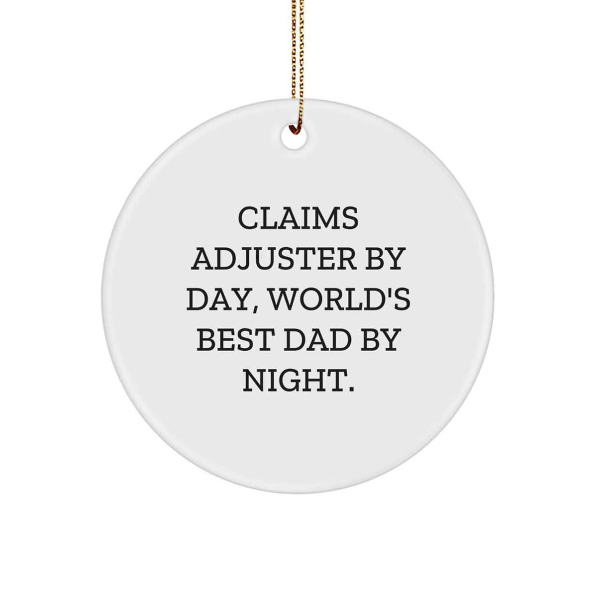 Claims Adjuster Circle Ornament for Family Treasure Christmas Gift - Image 1