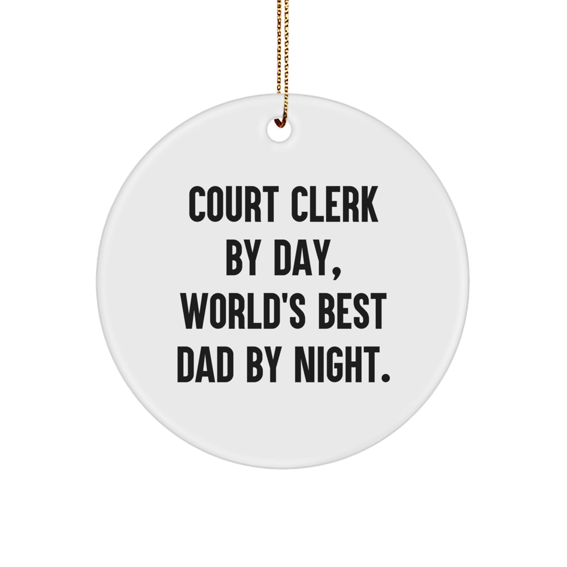 Court Clerk Circle Ornament for Kids – Favorite Christmas Gift Holiday - Image 1