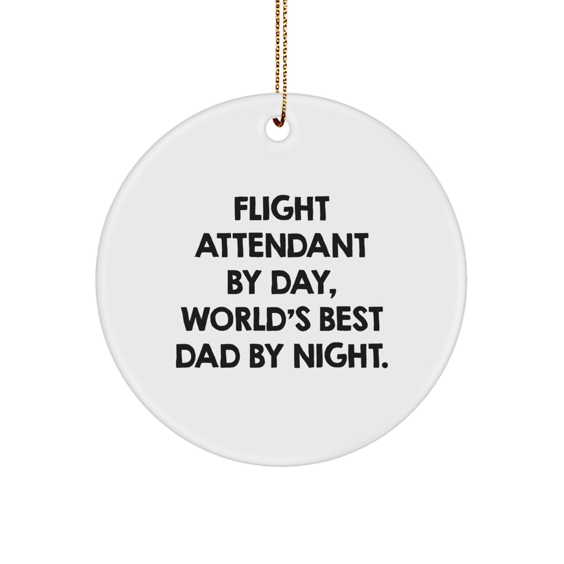Christmas Gift for Her Flight Attendant Circle Ornament Present - Image 1