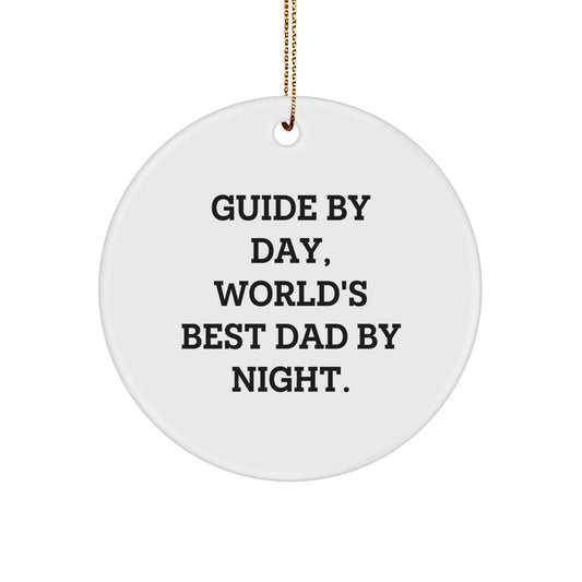Dad Keepsake Christmas Ornament for Him Gift – Guide By Day, World's - Image 1