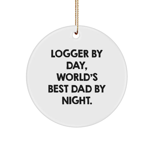 Christmas Gift for Teens Logger Circle Ornament Surprise - Image 1