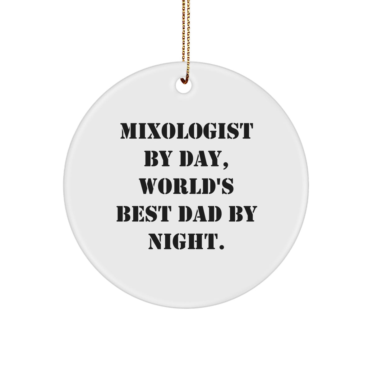 Mixologist Keepsake Christmas Ornament for Him World's Best Dad Gift - Image 1