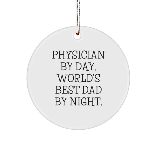 Christmas Ornament for Coworker Gift – Physician By Day, World's Best - Image 1