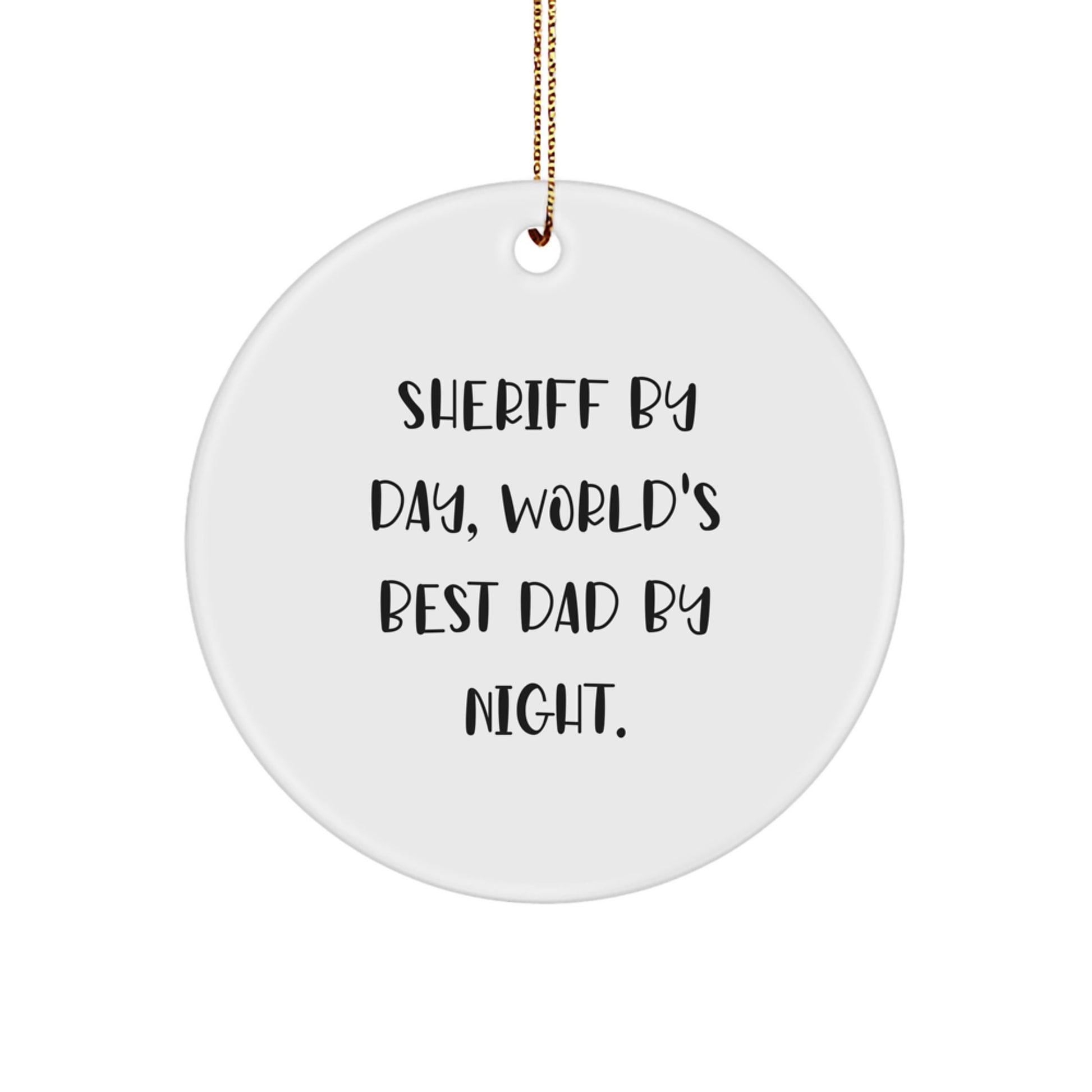 Bold Sheriff Circle Ornament Keepsake for Her Christmas Gift - Image 1