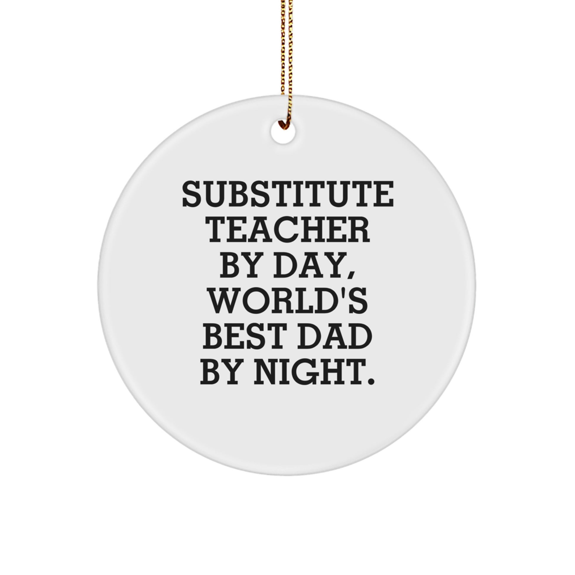 Christmas Gift for Her Substitute Teacher Circle Ornament Bright Present - Image 1