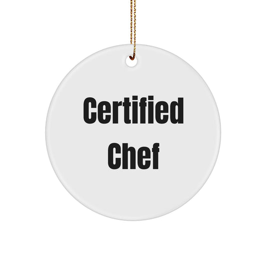 Funny Quote Chef Gifts from Men to Chef Friends for Christmas Unique Circle Ornament - Image 1