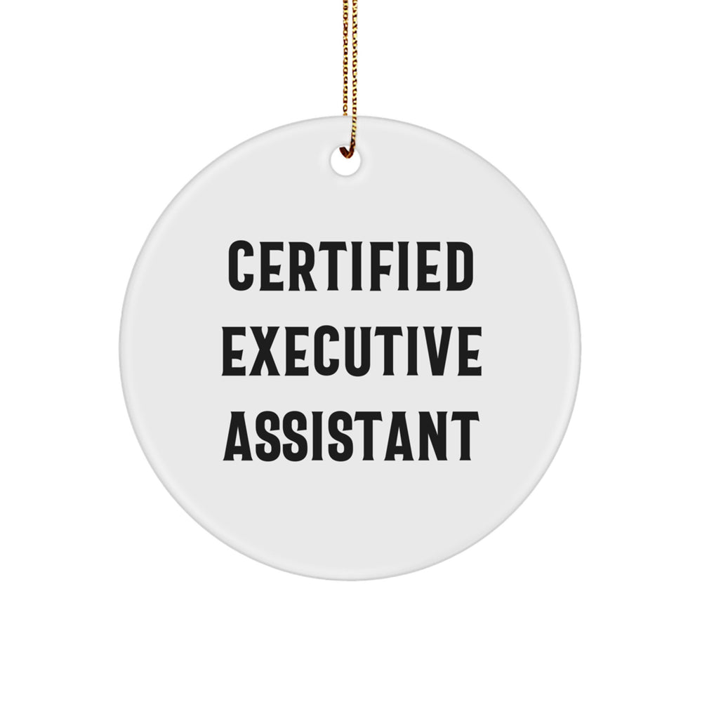 Funny Certified Executive Assistant Gifts from Friends, 'You're the Assistants to the Assistants' Circle Ornament for Christmas - Image 1